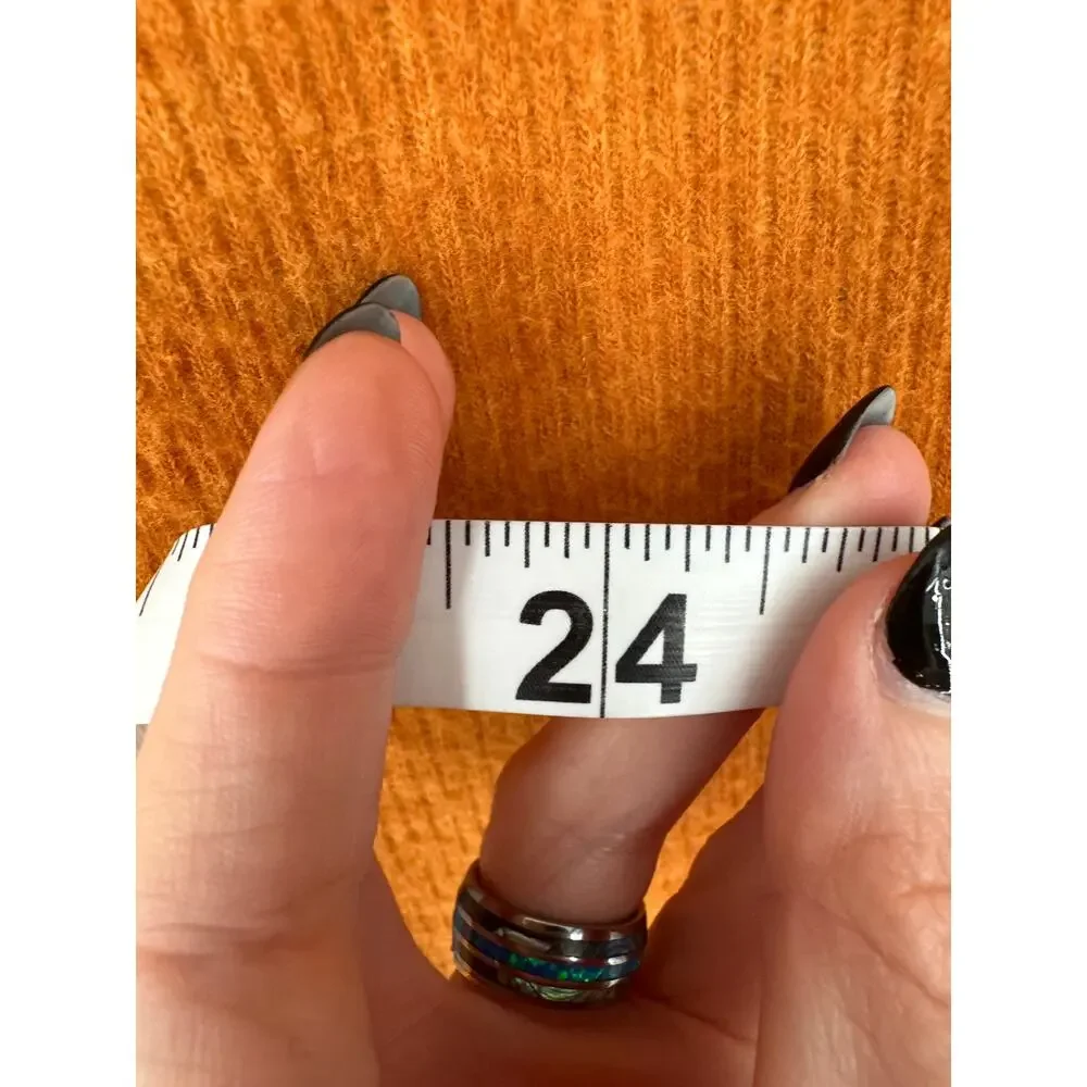 Anthropologie Sweater Womens XS Orange Oversized Boxy Cozy Pullover Stretch